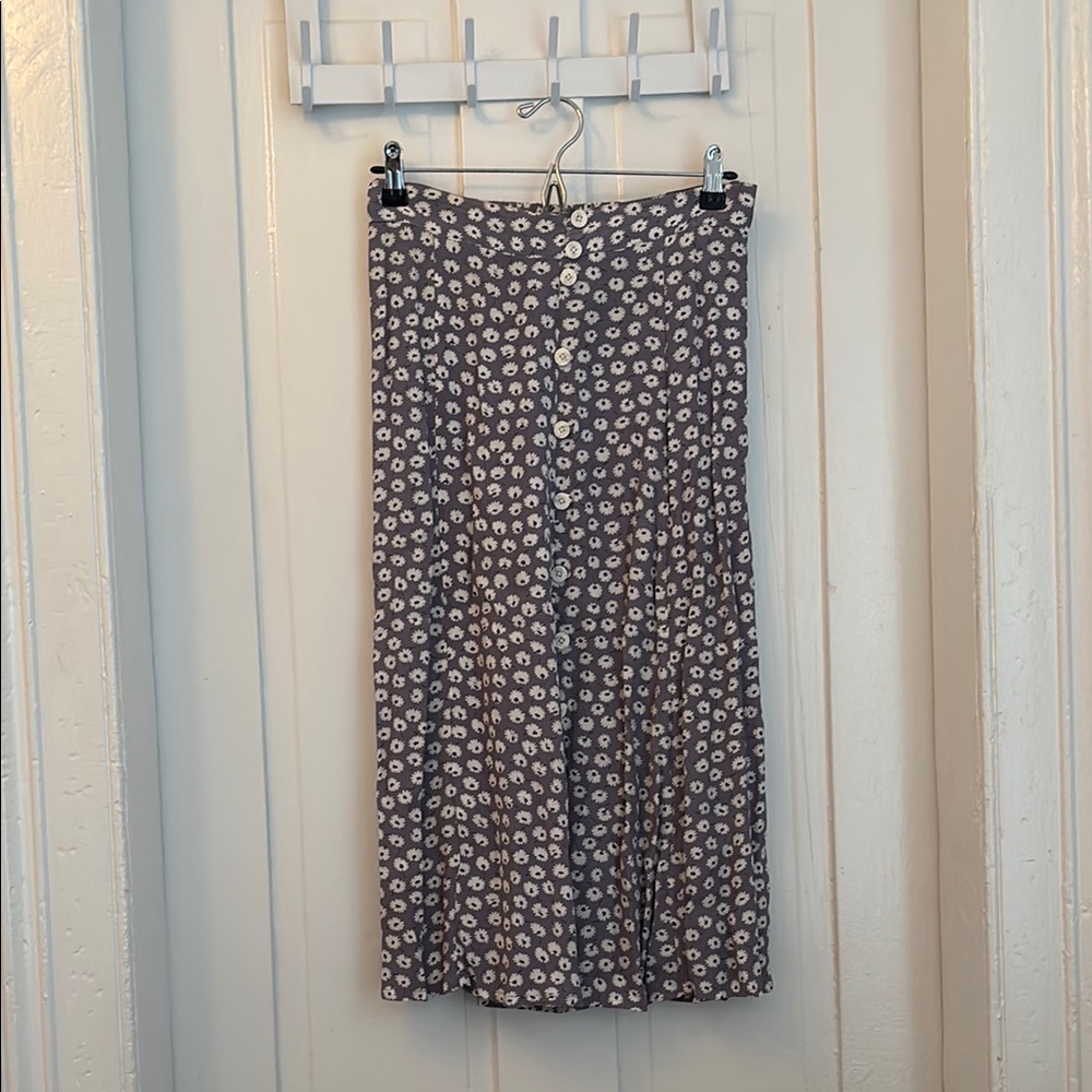 Faithfull the Brand x Anthropologie Daisy Floral Midi Skirt in Light Purple